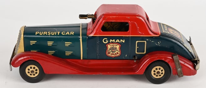 MARX TIN WINDUP G-MAN CAR PURSUIT CAR