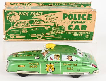 MARX DICK TRACY FRICTION LIGHT GREEN CAR w/ BOX