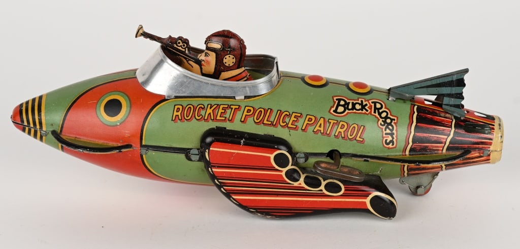 MARX TIN WINDUP BUCK ROGERS ROCKET POLICE PATROL (1 of 14)