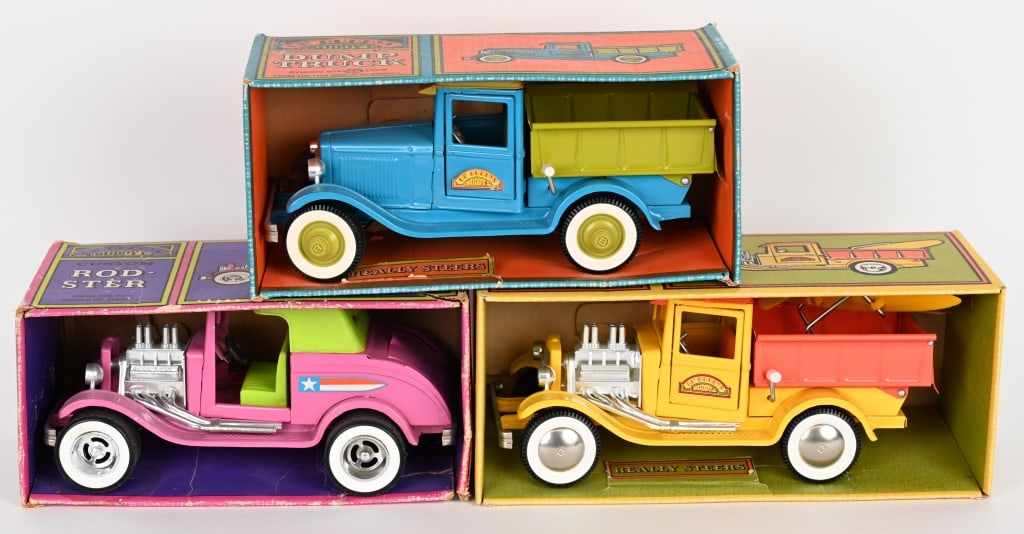 3- BUDDY L PRESSED STEEL HOT RODS w/ BOXES (1 of 10)