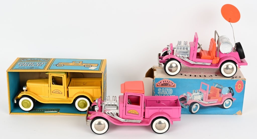 3- BUDDY L PRESSED STEEL HOT RODS w/ BOXES (1 of 10)