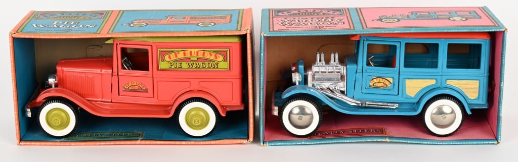 2- BUDDY L PRESSED STEEL HOT RODS w/ BOXES (1 of 6)