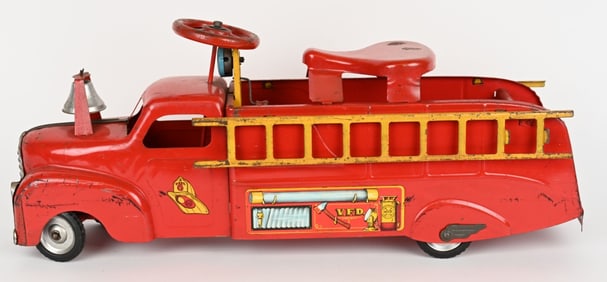 MARX PRESSED STEEL RIDE-ON FIRE TRUCK