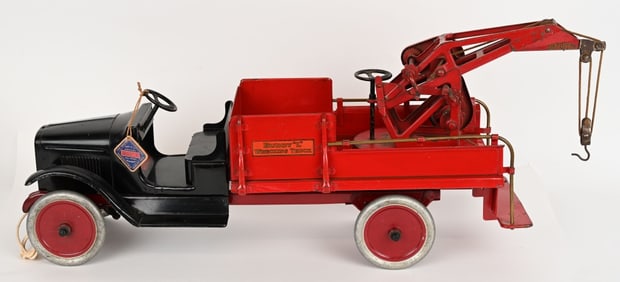 BUDDY L 1920's PRESSED STEEL WRECKING TRUCK