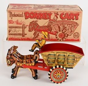MARX TIN WINDUP DONKEY BEER CART w/ BOX