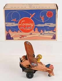 MARX TIN WINDUP LOOPING PLANE w/ BOX