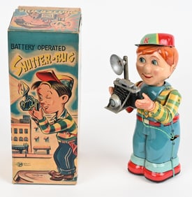 JAPAN TIN BATTERY OP SHUTTER-BUG w/ BOX