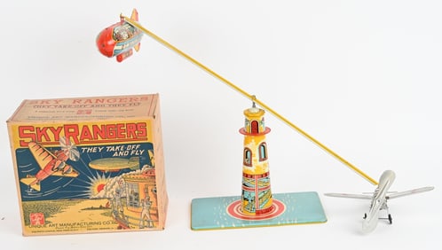 UNIQUE ART TIN WINDUP SKY RANGERS w/ BOX