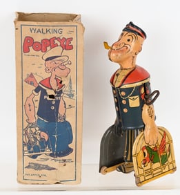 MARX TIN WINDUP WALKING POPEYE w/ BOX