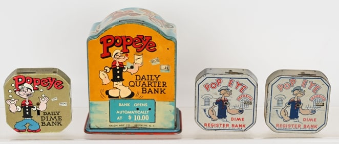 POPEYE DIME & QUARTER BANKS