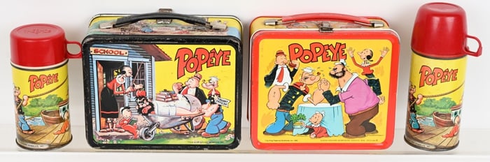 2- POPEYE LUNCH BOXES & THERMOS