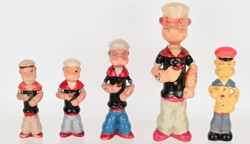 LOT OF FILLED CELLULOID POPEYE FIGURES