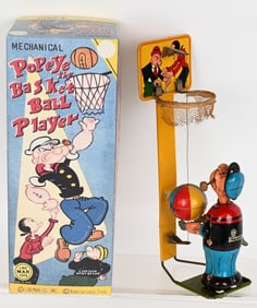 LINEMAR TIN WINDUP POPEYE BASKETBALL PLAYER