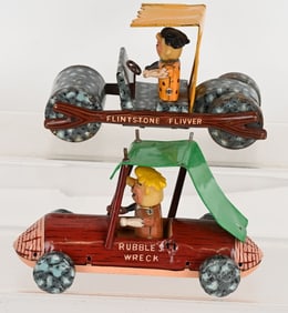 MARX FLINTSTONE FLIVVER & RUBBLES WRECK