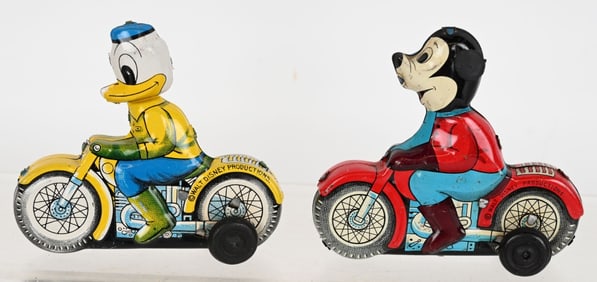 2- LINEMAR TIN FRICTION DISNEY MOTORCYCLES