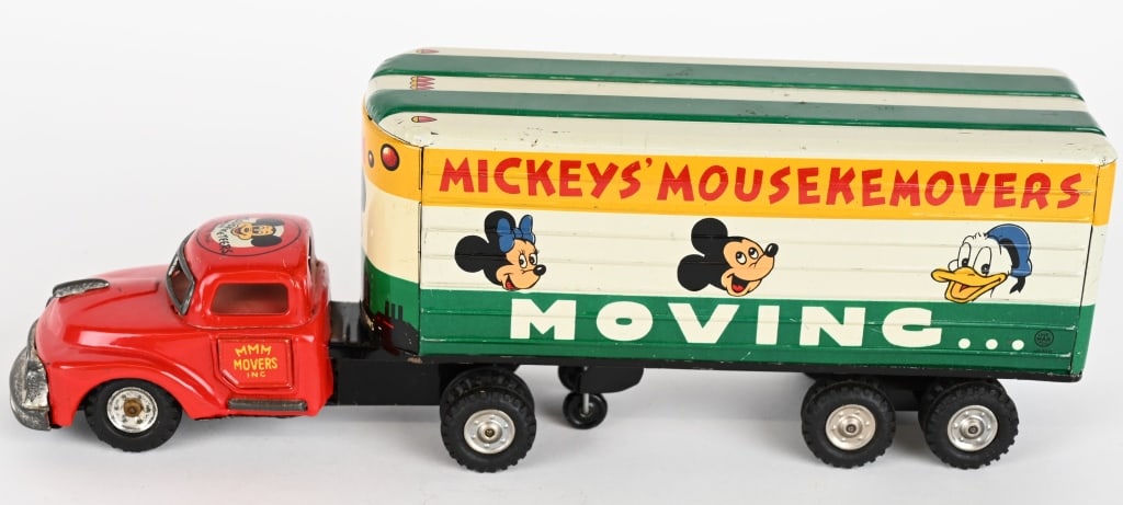 LINEMAR TIN FRICTION MICKEY MOUSE MOVERS TRUCK (1 of 10)