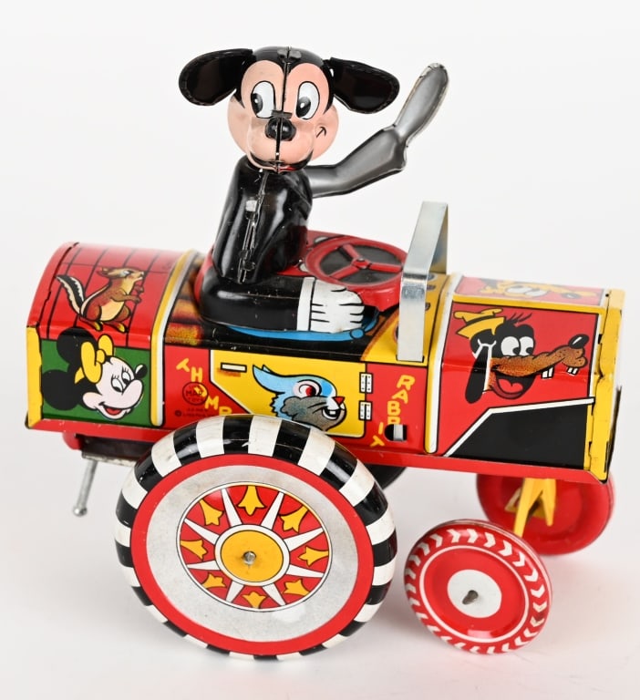LINEMAR TIN WINDUP MICKEY MOUSE DIPSY CAR (1 of 8)