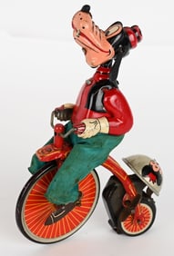 LINEMAR TIN WINDUP GOOFY HIGHWHEEL BIKE