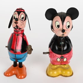 LINEMAR WINDUP MICKEY MOUSE & GOOFY