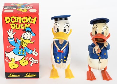 2- SCHUCO WINDUP DONALD DUCK TOYS