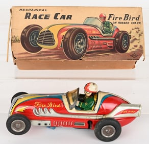 JAPAN TIN WINDUP FIREBIRD RACE CAR w/ BOX