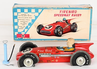 JAPAN TIN FRICTION FIREBIRD SPEEDWAY RACER w/ BOX