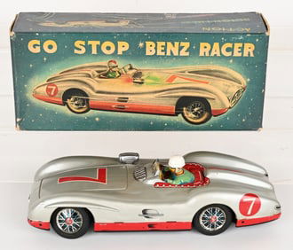 JAPAN BATTERY OP GO STOP BENZ RACER w/ BOX