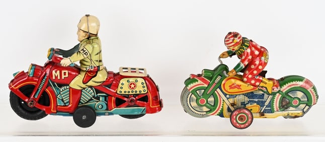 2- VINTAGE TIN MOTORCYCLES