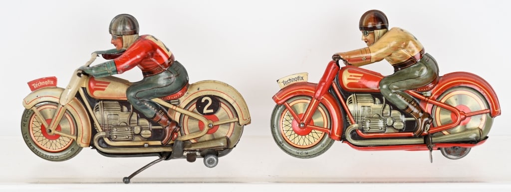2- TECHNOFIX TIN WINDUP MOTORCYCLES (1 of 6)