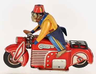 GAMA TIN WINDUP MONKEY MOTORCYCLE