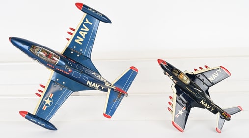 2- JAPAN TIN FRICTION NAVY FIGHTER JETS