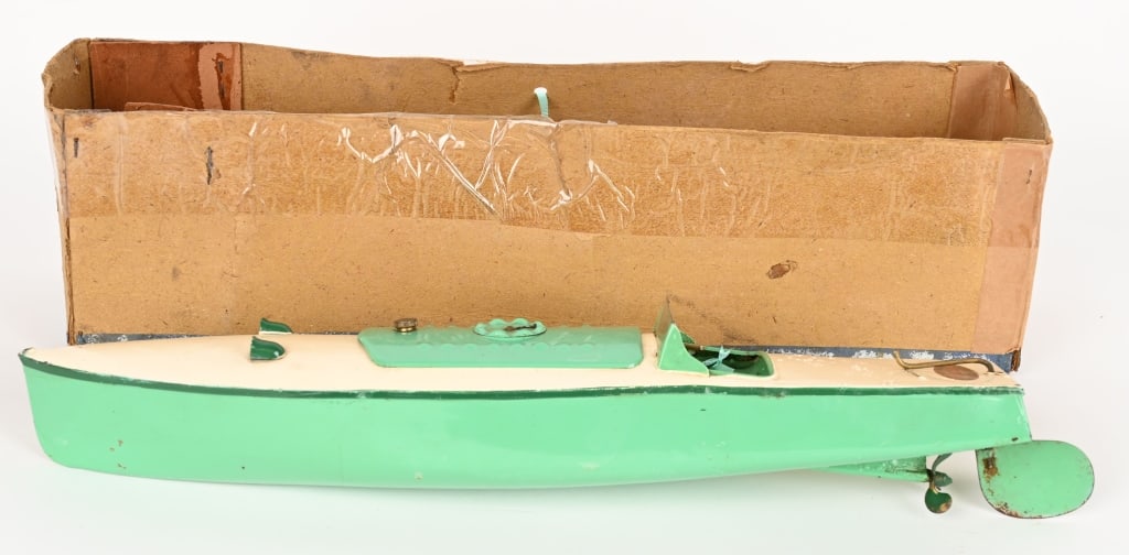 1930s TIN WINDUP HORNBY SPEEDBOAT (1 of 18)