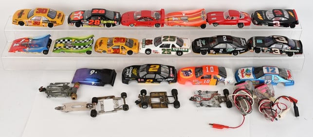 HUGE LOT OF SLOT CARS, BODIES & PARTS