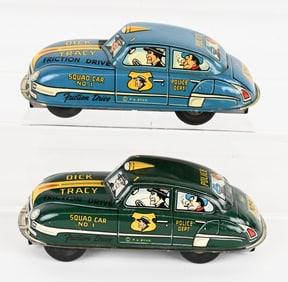 2- MARX TIN FRICTION DICK TRACY SQUAD CARS