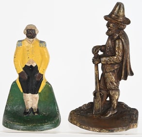 CAST IRON PILGRIM & BUTLER DOOR STOPS