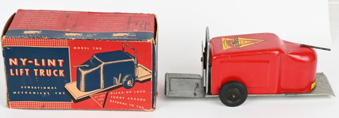 NYLINT TIN WINDUP LIFT TRUCK w/ BOX