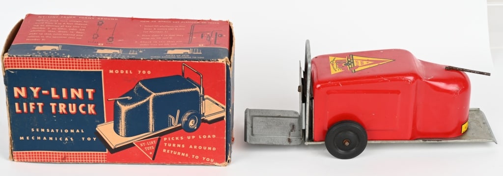 NYLINT TIN WINDUP LIFT TRUCK w/ BOX (1 of 12)