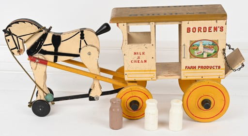 RICH TOYS BORDENS HARSE DRAWN MILK WAGON