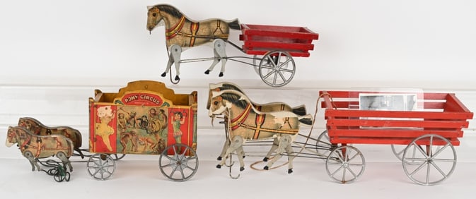 3- GIBBS HORSE DRAWN TOYS