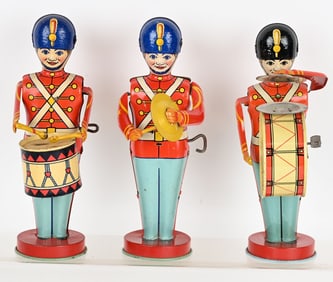 3- CHEIN TIN WINDUP DRUMMER TOYS