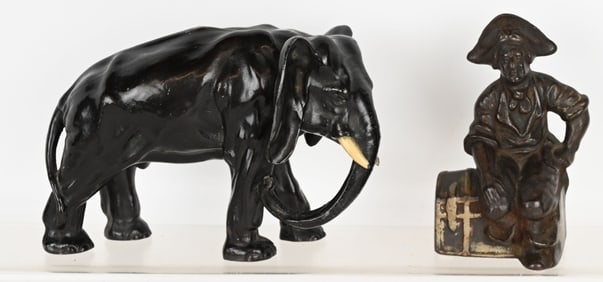 ELEPHANT & PIRATE ON CHEST DOOR STOPS