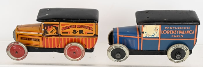 2- FRENCH TIN TOY TRUCKS
