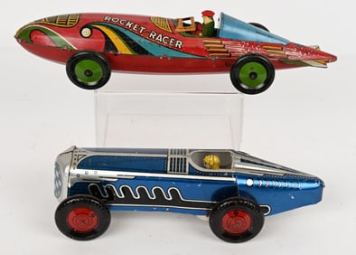 2- MARX TIN WINDUP RACE CARS