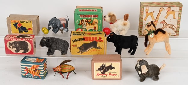 LOT OF ANIMAL TOYS w/ BOXES