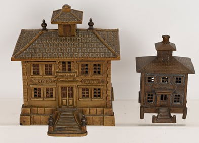 2- FRENCH CAST BRASS STILL BANKS