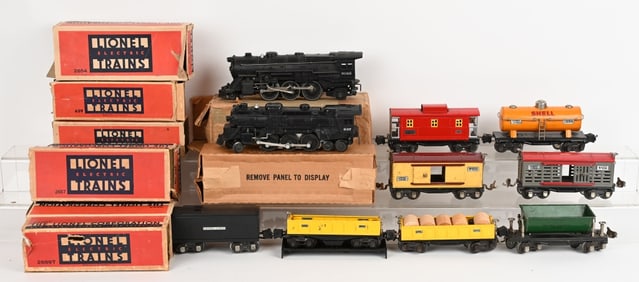 LIONEL O GAUGE TRAIN LOT, MOST BOXED