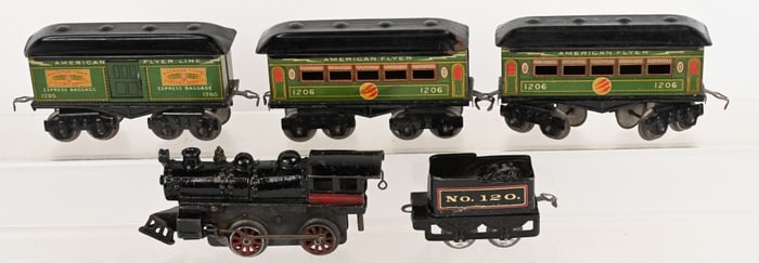 EARLY AMERICAN FLYER CLOCKWORK TRAIN SET