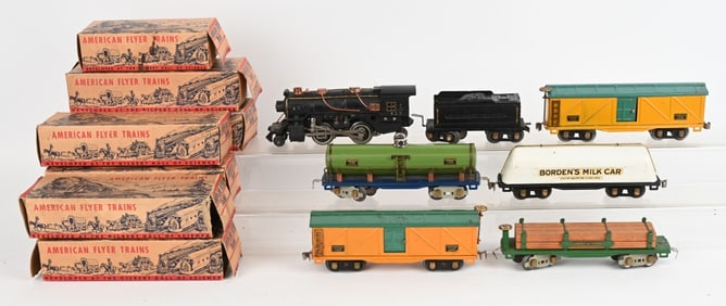 AMERICAN FLYER 420 LOCOMOTIVE, TENDER & 5 CARS