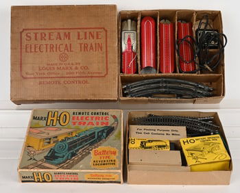 2- MARX TRAIN SETS, O GAUGE & HO w/ BOXES