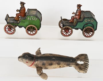 3- LEHMANN TIN WINDUP TOYS